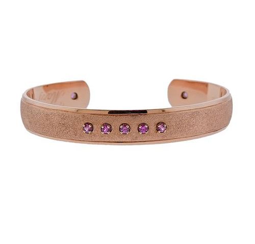 Philip Rickard 14K Gold Pink Sapphire  Bracelet