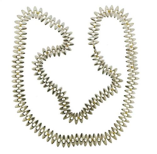 Gurhan Sunflower Silver Long Necklace 