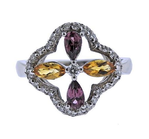 Kate McCullar 14K Gold Diamond Gemstone Ring