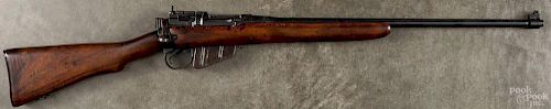 Canadian Enfield no. 4 MK I sporterized rifle, .303 British caliber, with a 23 1/2'' round barrel.