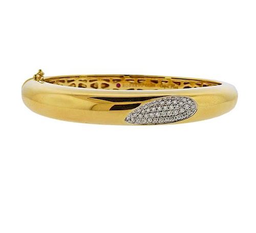 Roberto Coin Capri Plus 18K Gold Diamond Bangle Bracelet