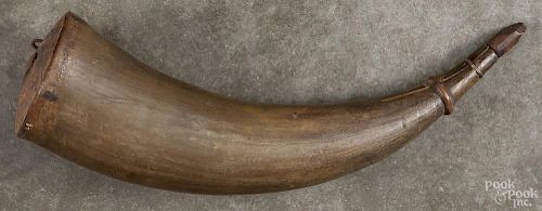 American powder horn, early 19th c., 11'' l.