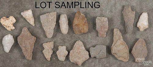 Large group of miscellaneous Native American stone points.