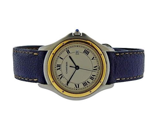 Cartier Cougar Stainless 18K Gold Quartz Watch