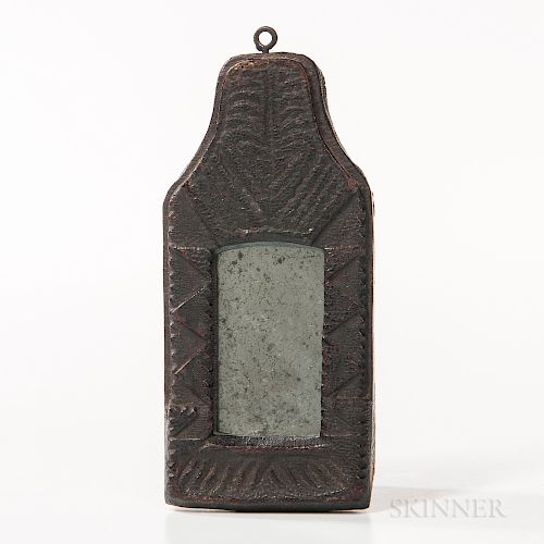 Carved and Painted Miniature Mirror