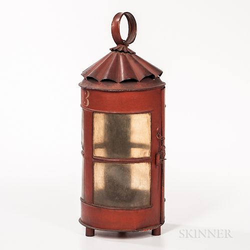 Red-painted Fire Company Lantern