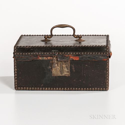 Small Leather-covered Document Box