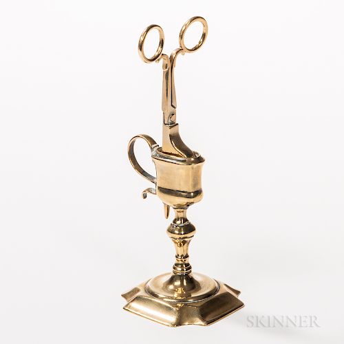 English Brass Snuffer and Stand