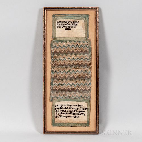 Framed "Margret Doebler" Needlework Pocketbook