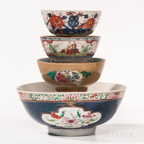 Four Export Porcelain Bowls