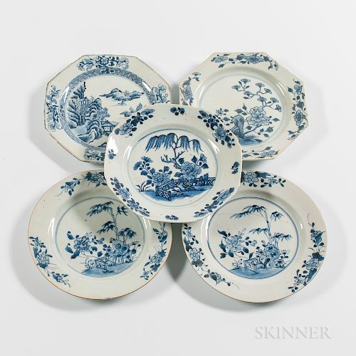 Five Export Porcelain Plates