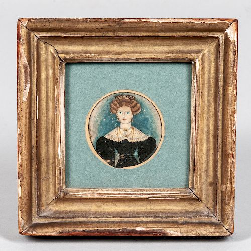 Portrait Miniature of a Fashionable Young Lady