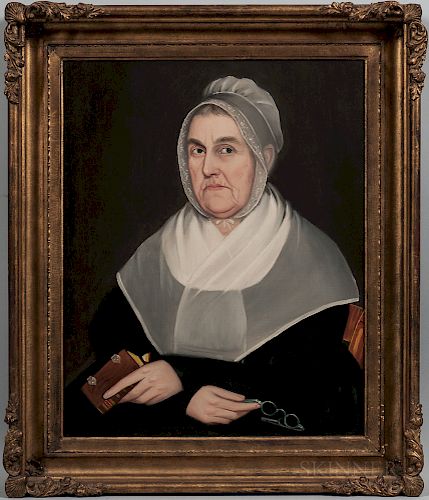Ammi Phillips (New York/Connecticut, 1788-1865)  Portrait of Elizabeth Du Bois Bailey