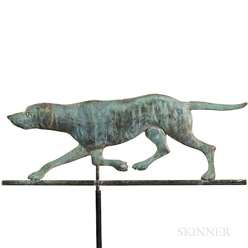 Molded Copper Pointer Dog Weathervane