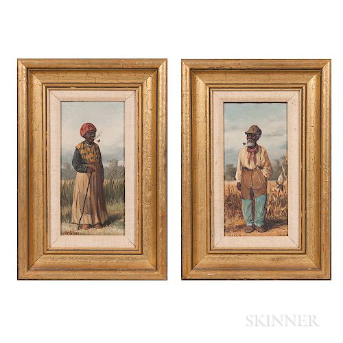 William Aiken Walker (South Carolina/Maryland, 1838-1921)  Two Works: Pair of African American Laborers