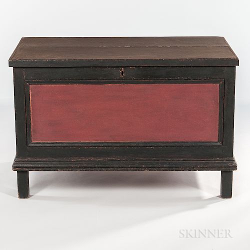 Red- and Black-painted Blanket Chest