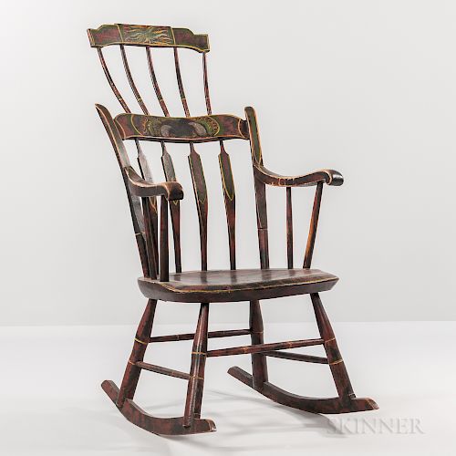 Painted Comb-back Rocking Chair