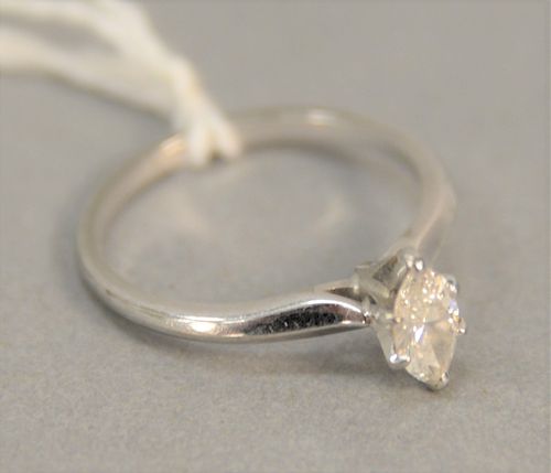 18K white gold engagement ring set with marquise diamond, approx .30 cts., 17 gr.