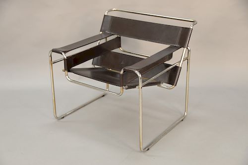 Wassily chair, chrome with chocolate brown leather.