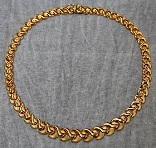 JEWELRY. 18kt Gold Italian Milor Necklace.