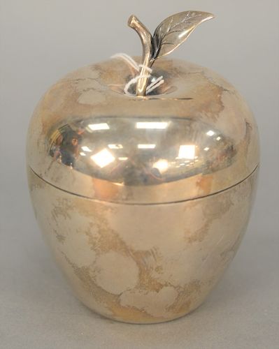 Tiffany and Company sterling silver apple, ht. 4 1/4 in., troy ounces: 6.2. Provenance: An Estate from 5th Avenue, New York