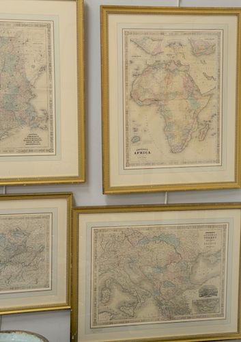 Group of six Johnson's colored maps to include Vermont, New Hampshire, Massachusetts, Rhode Island and Connecticut, New England grou...