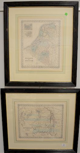 Group of seven J.H. Colton maps to include Indiana, Washington/Oregon, New Mexico, Holland/Belgium, Sweden and Norway, Palestine and...