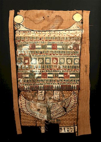Framed Egyptian Cartonnage Section - Winged Goddess