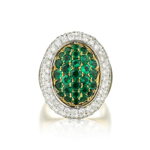 An Emerald and Diamond Flip Ring