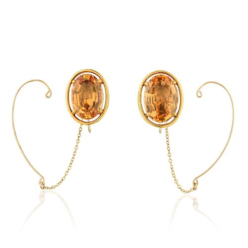 A Pair of Topaz Earclips