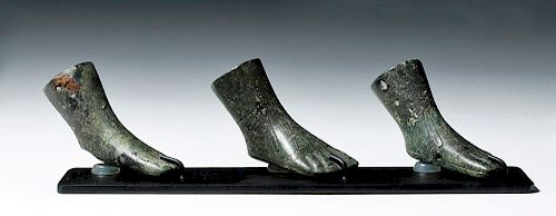 Set of 3 Roman Bronze Furniture Feet