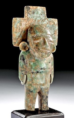 Fabulous Teotihuacan Stone Standing Figure w/ Headdress