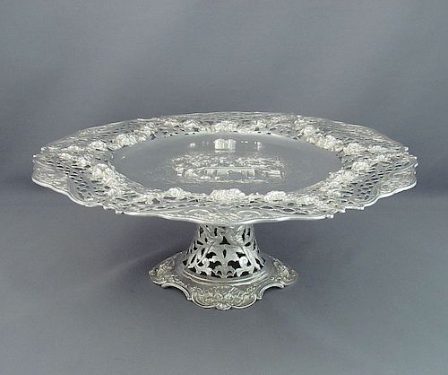 Large Rococo Style Silver Dessert Stand