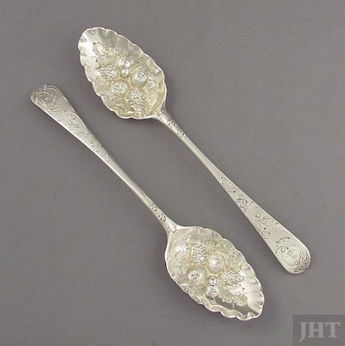 Pair of George III Sterling Silver Berry Spoons