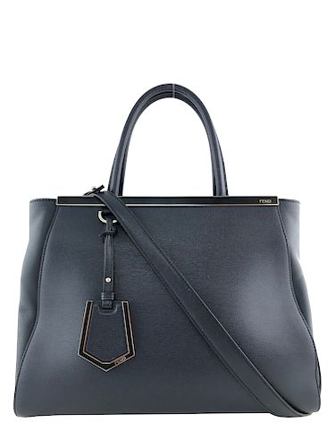 Fendi 2Jours Medium Textured Leather Tote Bag
