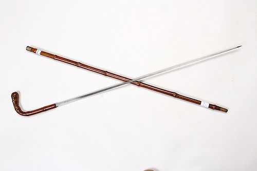 Bamboo Root Sword Cane