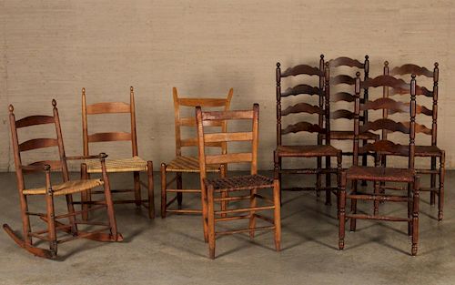 COLLECTION OF 8 AMERICAN CHAIRS