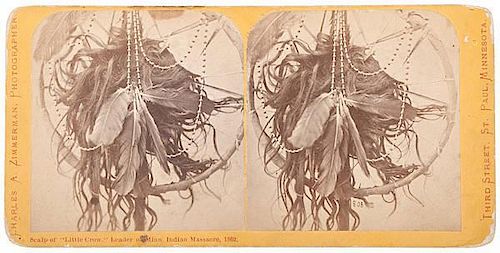 Stereoview of the Scalp of Little Crow, of the Minnesota Sioux Uprising 