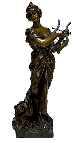 Emmanuel Villanis Art Nouveau Sapho Bronze Model