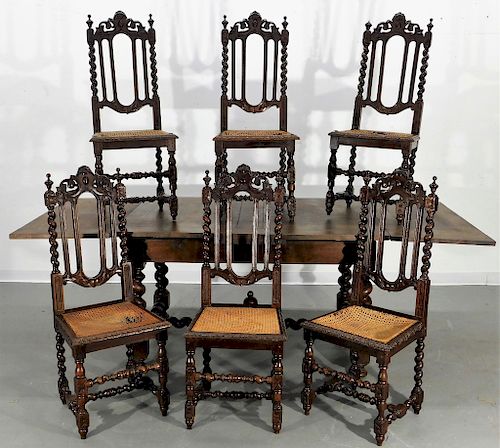 English Country Oak Dining Table & Chairs