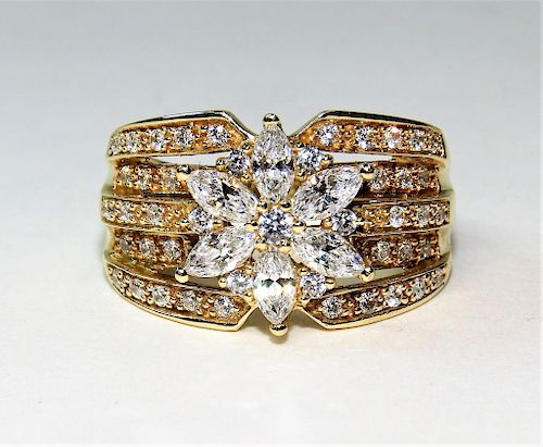Estate 14K Gold Lady's Cubic Zirconia Cluster Ring