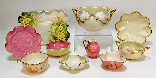 10PC American Belleek Flowers & Frills Porcelain