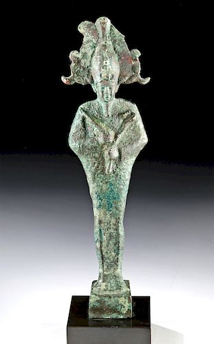 Large Egyptian Late Dynastic Bronze Standing Osiris