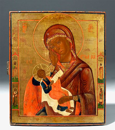 Poignant 19th C. Russian Icon Virgin Soothe My Sorrows