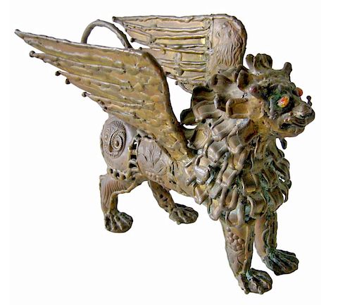 Pal Kepenyes Bronze Mid Century Modern Winged Griffin Sculpture