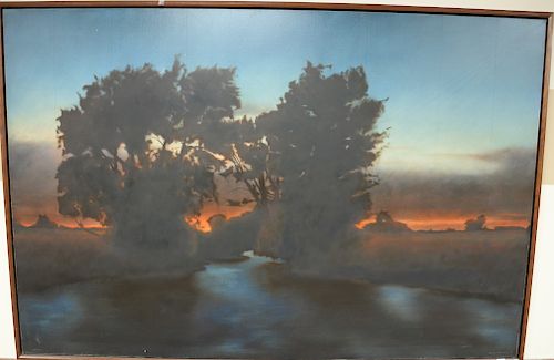 Bruce Brainard (B1962), oil on canvas, "Gihon" River landscape signed lower right Bruce Brainard, 57" x 86".
