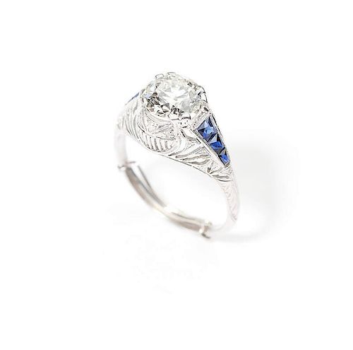 An Art Deco diamond and white gold ring