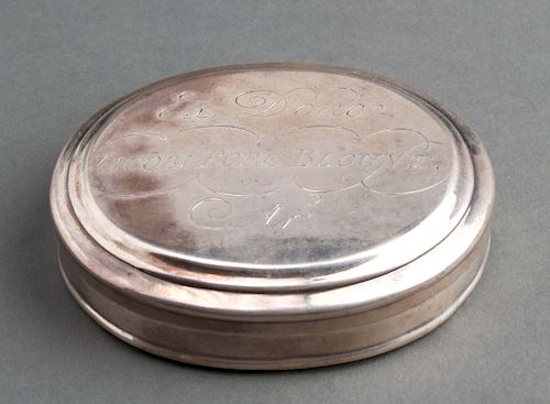 George III English Silver Oval Presentation Box
