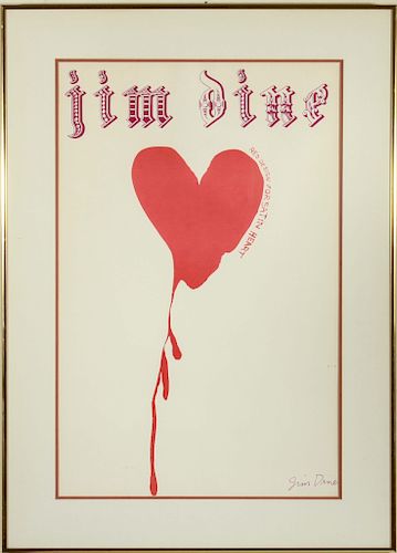 Jim Dine "Red Design for Satin Heart" Lithograph