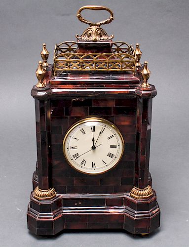 Maitland-Smith Tessellated Tiles Mantle Clock